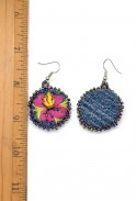Denim Flower Earrings